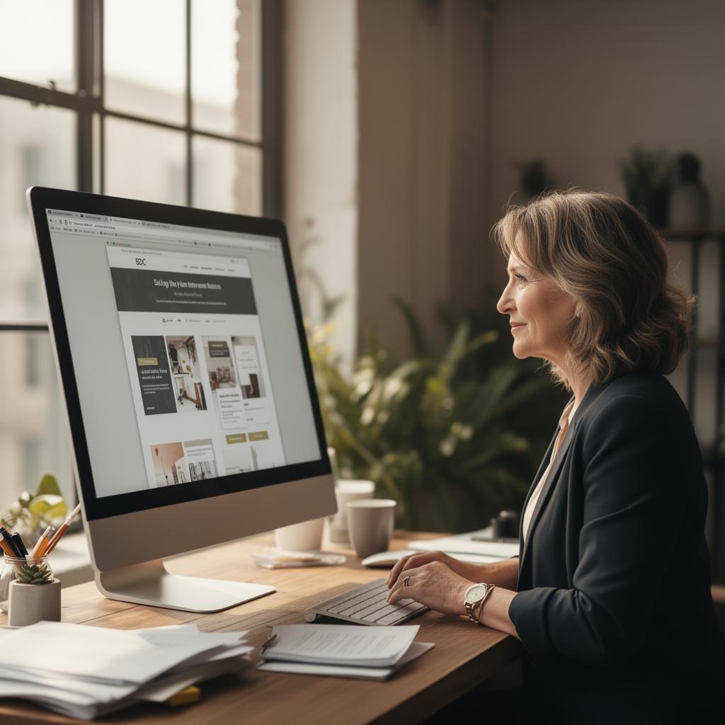 A marketer reviewing a website